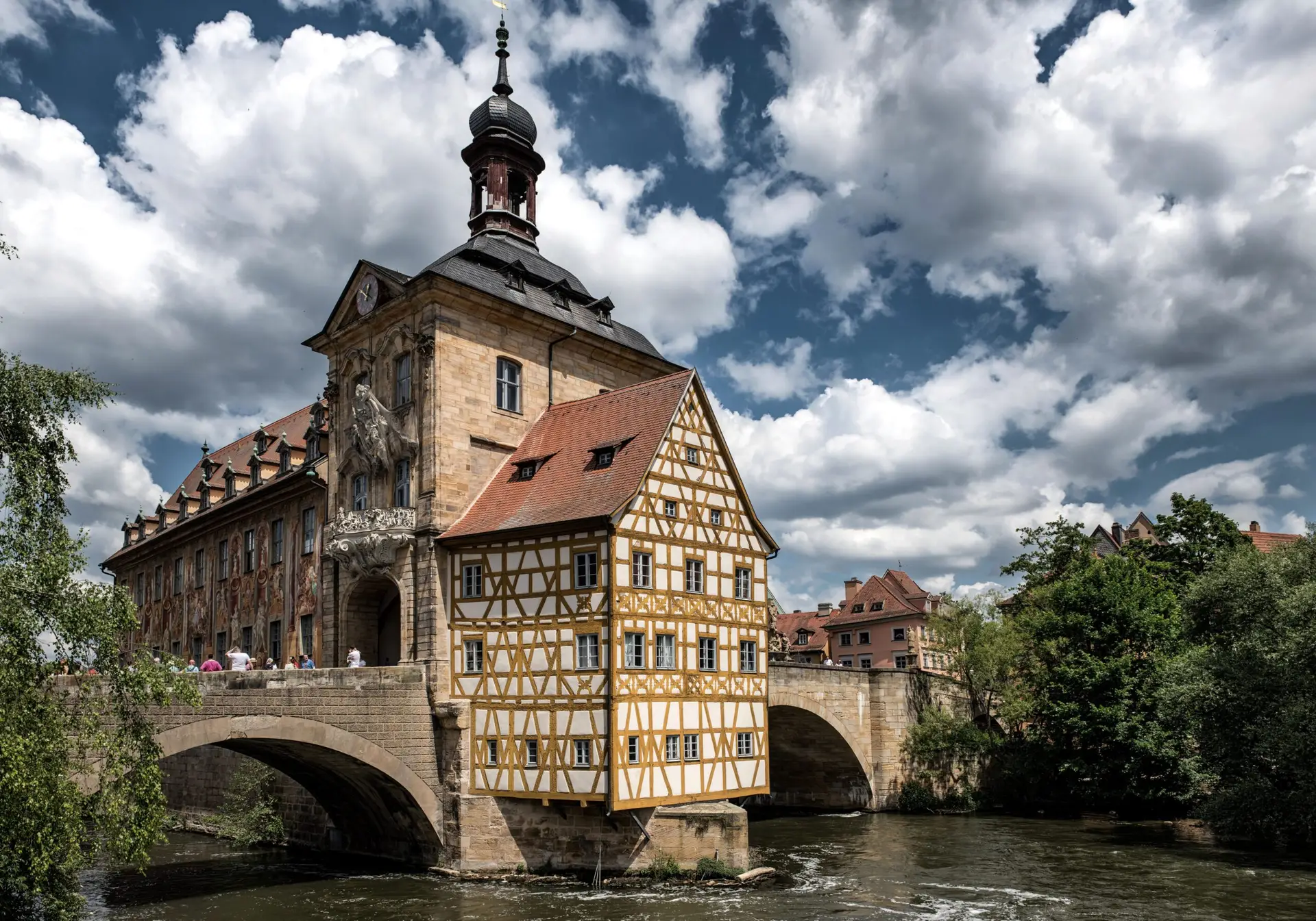 Stadtbild von Bamberg mit Altem Rathaus